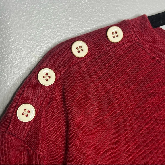 Spartina 449 Hudson Fringe Brock Red Long Sleeve Button Preppy Casual Top Size L - Picture 7 of 9